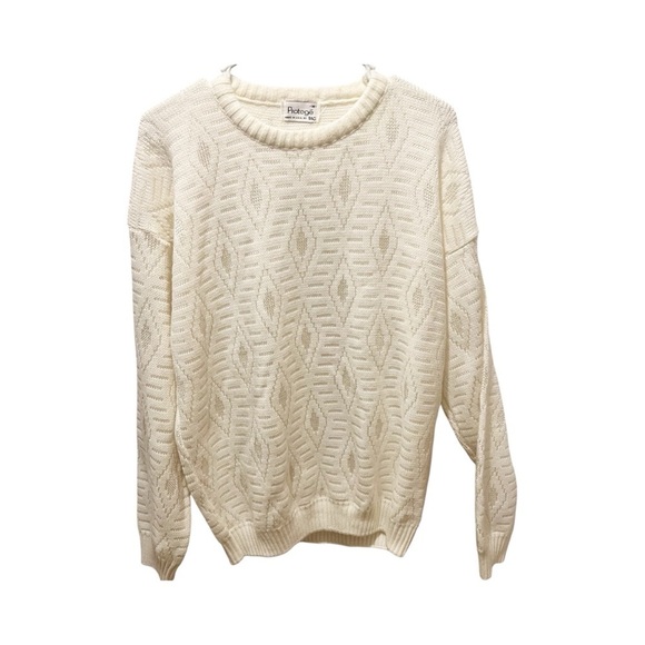 Vintage Protégé Sweater NWT (Made in USA) | Ivory Textured Knit | Size M - Picture 1 of 7